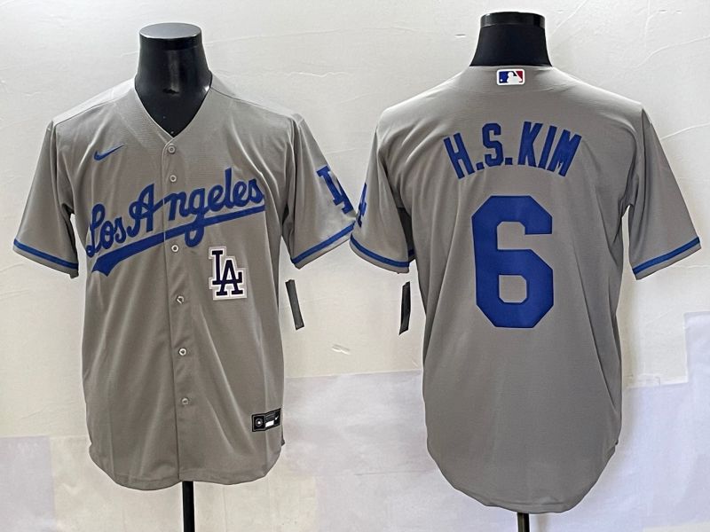 Men 2025 Los Angeles Dodgers #6 H.S.Kim Grey Game Nike MLB Jersey style 10